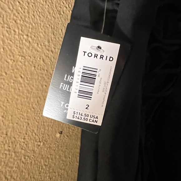 NWT Torrid Black Zip Swim Dress - Picture 5 of 6